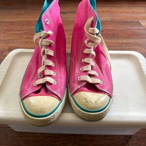 Rare Vintage Keds BK4902M Made in Korea – Pink Canvas High-Top Sneakers